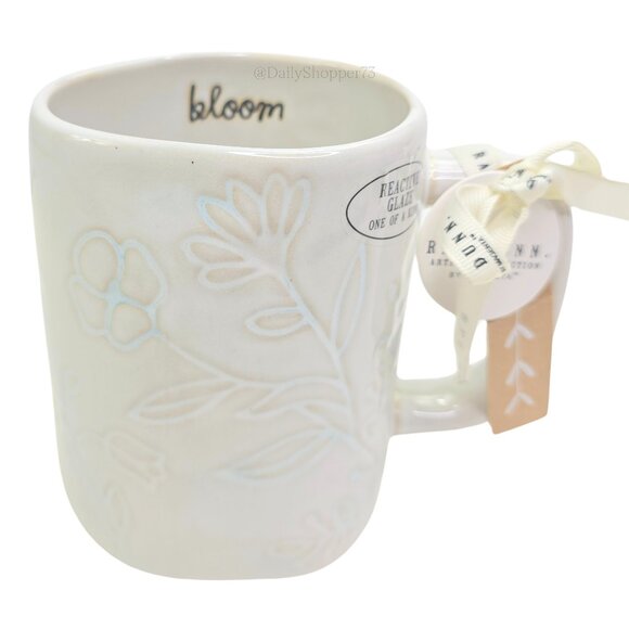 Rae Dunn Other - Rae Dunn Floral "bloom" Cream Reactive Glaze Ceramic Coffee Mug